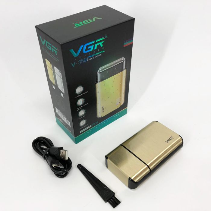 Электробритва VGR V-359 gold шейвер для влажного и сухого бритья, машинка мужская для бритья