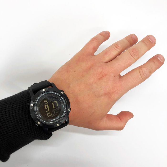 Часы наручные мужские SKMEI 1762BK BLACK, Мужские армейские водостойкие тактические часы. Цвет: черный