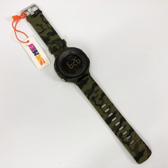 Часы наручные мужские SKMEI 1841CMGN ARMY GREEN CAMO, водонепроницаемые мужские часы. Цвет: зеленый