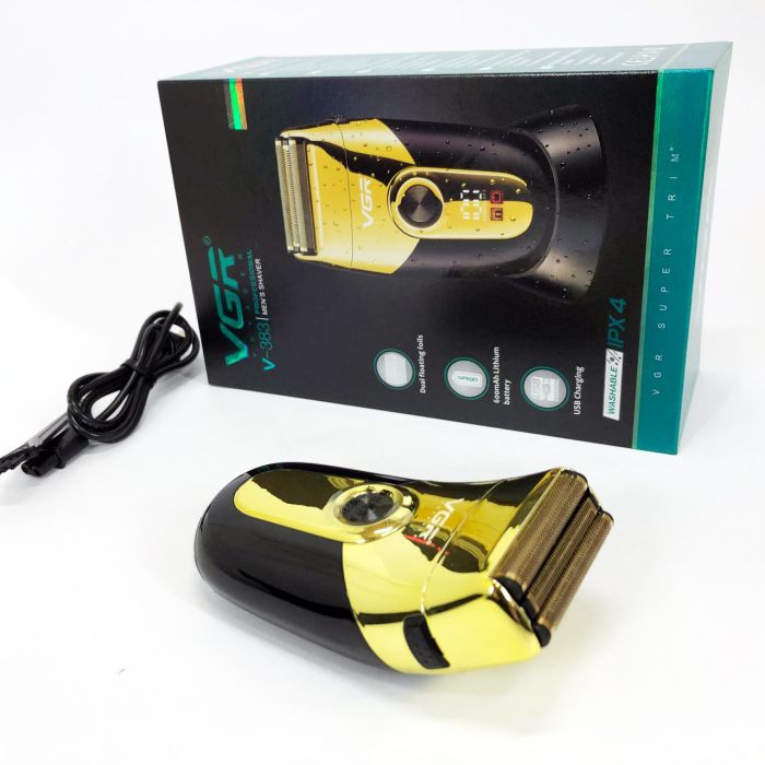 Профессиональная электробритва VGR V-383 Finale Shaver с подставкой, машинка мужская для бритья