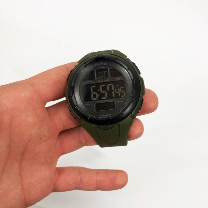 Часы наручные мужские SKMEI 1656GN ARMY GREEN, часы наручные электронные тактические. Цвет: зеленый