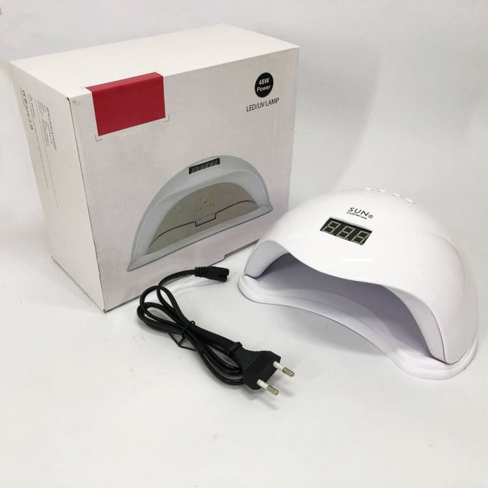 Лампа для маникюра Sun 5 nail lamp FD93-1 led для сушки гель лака с таймером для домашнего использования