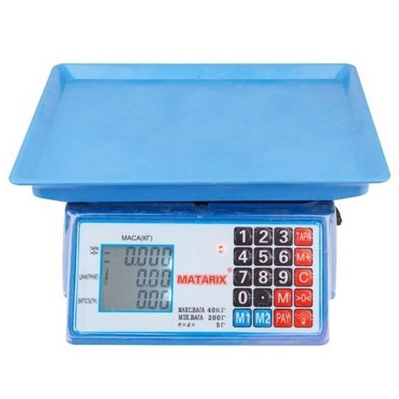 Электронные весы для товаров Matarix MX-412 до 50 кг, Функциональные электронные весы для торговли