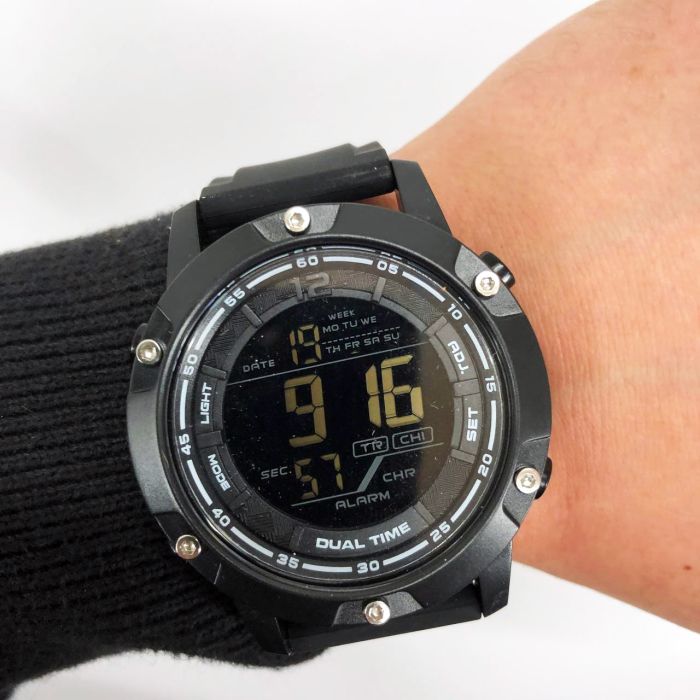 Часы наручные мужские SKMEI 1762BK BLACK, Мужские армейские водостойкие тактические часы. Цвет: черный