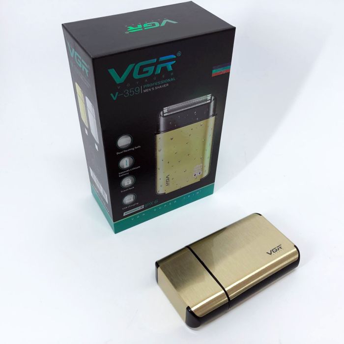 Электробритва VGR V-359 gold шейвер для влажного и сухого бритья, машинка мужская для бритья