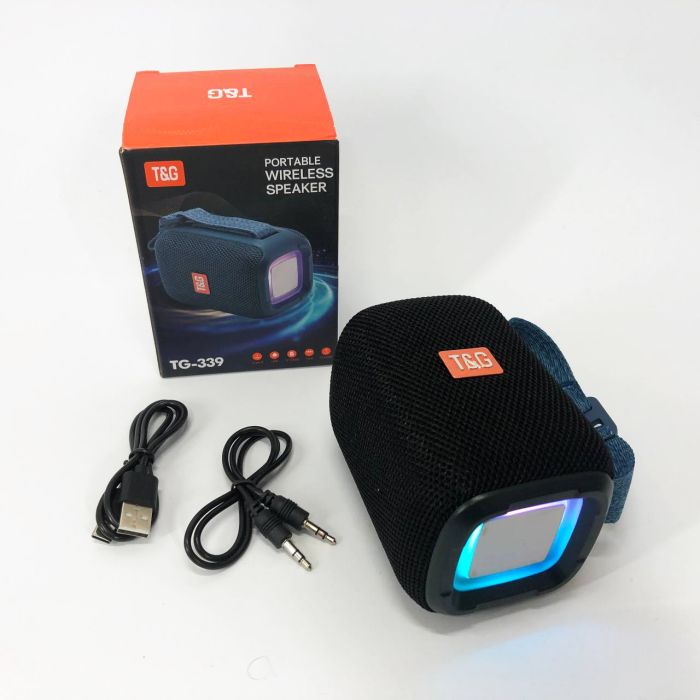 Портативная Bluetooth колонка TG339 5W с RGB подсветкой, Аккумуляторная колонка для музыки. Цвет: черный