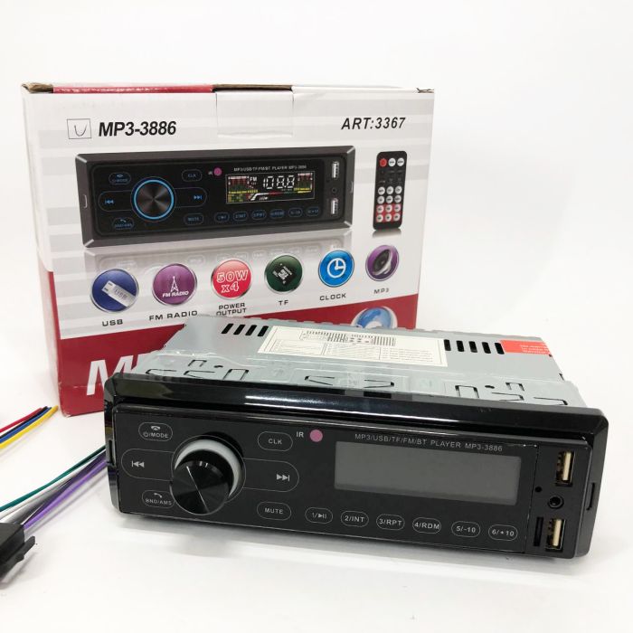 Автомагнитола с сенсорный дисплей MP3 3886 ISO 1DIN многофункциональная, Мультимедиа для автомобиля