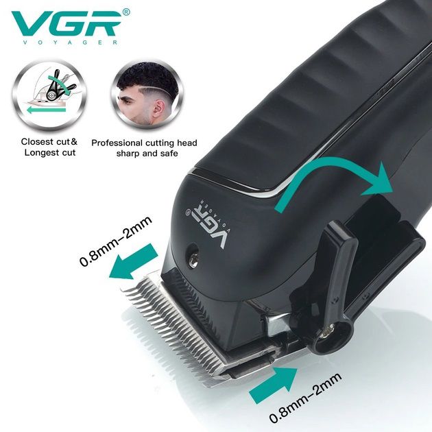 Мощная профессиональная машинка для стрижки VGR V-683 беспроводная, Надежная машинка для стрижки