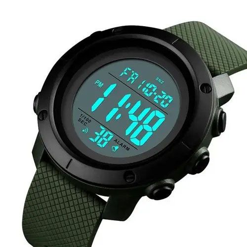 Часы наручные мужские SKMEI 1434AGWT ARMY GREEN-WHITE, часы армейские оригинал. Цвет: зеленый