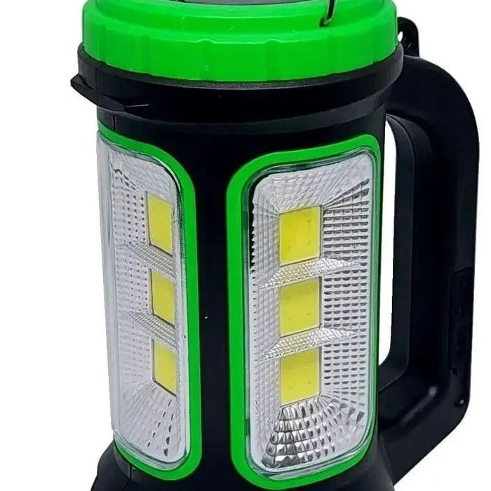 Кемпинговый фонарь XBL 818C-3W+COB, Фонарик аккумуляторный кемпинговый, Фонарь-светильник. Цвет: зеленый