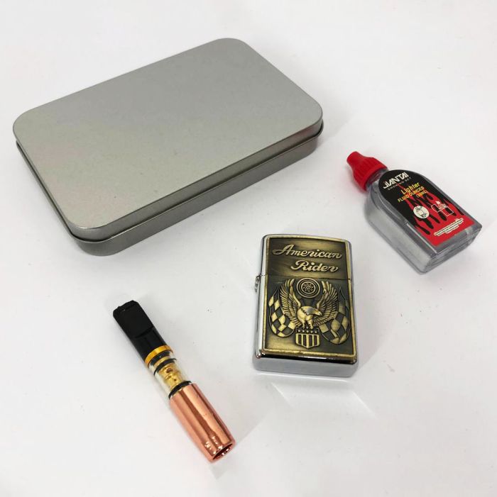 Зажигалка бензиновая в подарочной коробке N4, зажигалка в подарочном футляре, подарок зажигалка парню