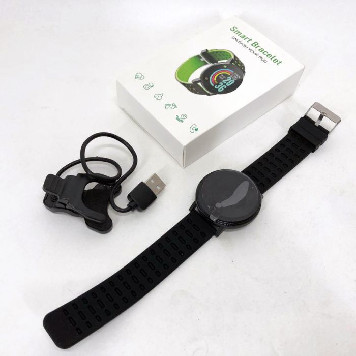 Фитнес трекер умные смарт часы UWatch 119 Plus с шагомером. Цвет: черный
