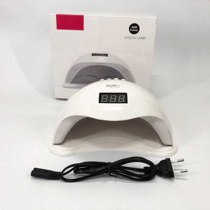 Лампа SUNUV SUN 5 PLUS 48W WHITE UV/LED для полимеризации, Профессиональная лампа для ногтей с таймером