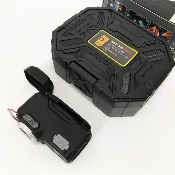 Многофункциональный армейский фонарь D50-SMD индикация заряда, зажигалка. Цвет: черный