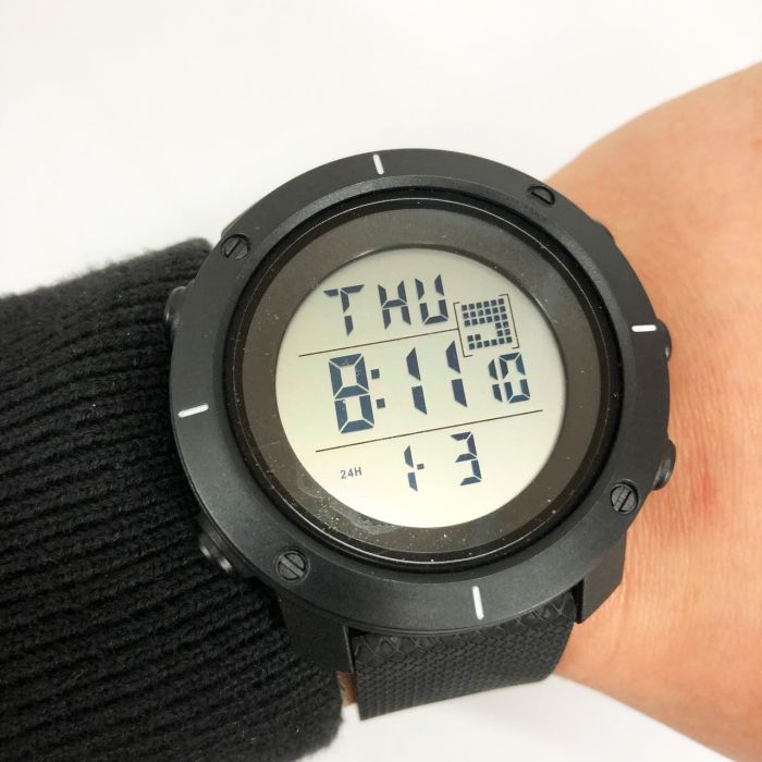 Часы наручные мужские SKMEI 1213BK BLACK BIG SIZE, часы тактические противоударные. Цвет: черный