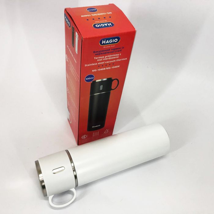 Термос MAGIO MG-1046W 0.5 л, Красивый небольшой термос, Термокружка для детей, Фляга для пикника