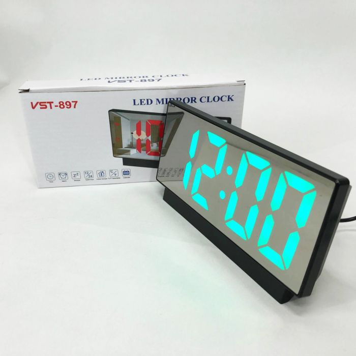 Электронные настольные LED часы от USB VST-897-4 с будильником и термометром