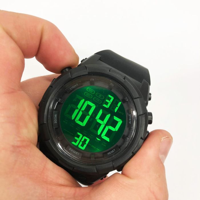 Часы наручные мужские SKMEI 1845BK BLACK, водонепроницаемые мужские часы. Цвет: черный