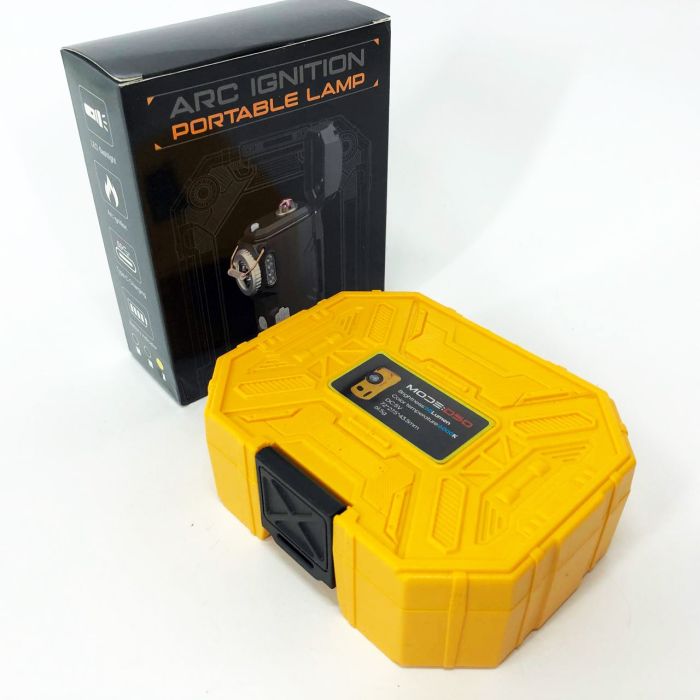 Многофункциональный армейский фонарь D50-SMD индикация заряда, зажигалка. Цвет: желтый
