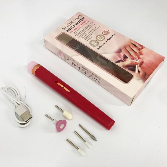 Фрезер для маникюра и педикюра Flawless Salon Nails, машинка для снятия маникюра. Цвет: красный
