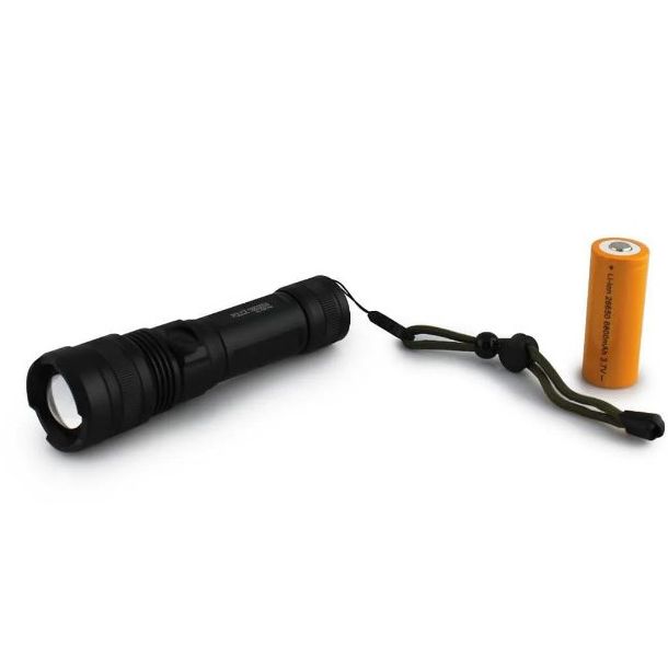 Ручной аккумуляторный светодиодный фонарь Police X-Balog BL-1827-P90 переносной с USB зарядкой оптическим зумом и металлическим корпусом + ремешок на руку