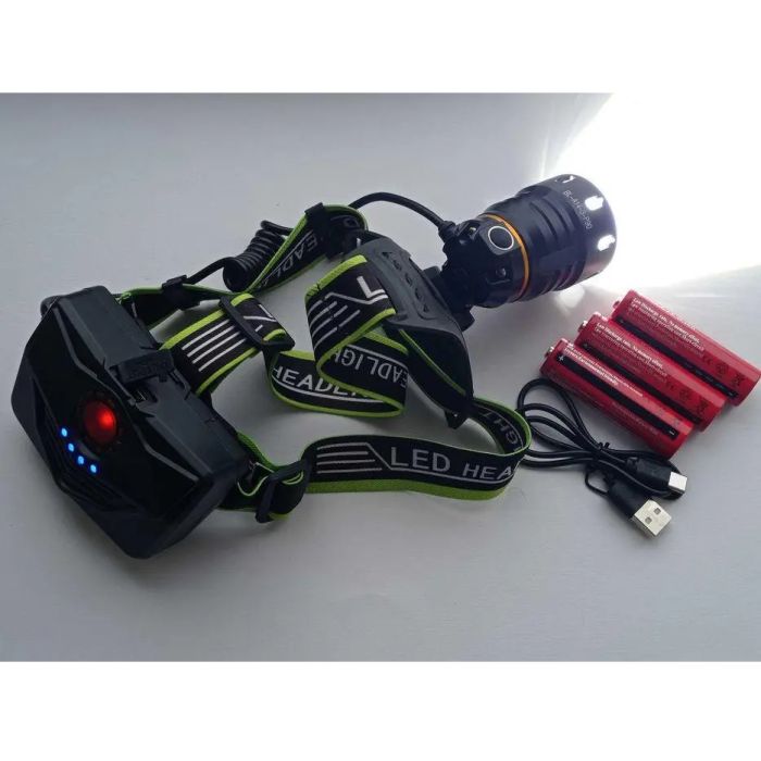 Супер мощный фонарь налобный Police BL-A14-3-P90 MICRO USB, мощный налобный фонарь для рыбалки наголовный