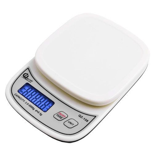 Весы кухонные с плоской платформой QZ-158 5 кг, Кулинарные весы для взвешивания еды. Цвет: белый