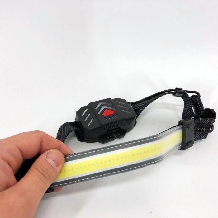 Фонарик налобный мягкий аккумуляторный XQ-T1C USB с красными задними огнями, фонарь на голову для рыбалки