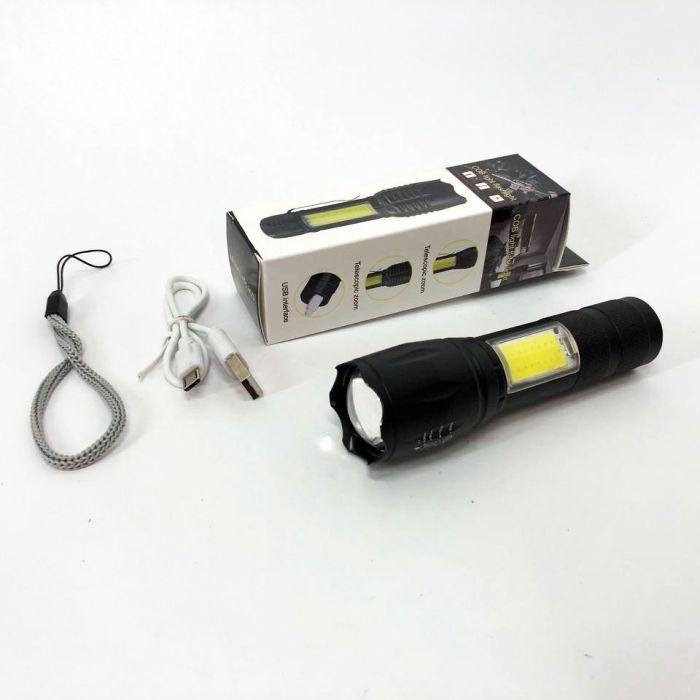 Фонарик аккумуляторный ручной Bailong BL-29 диод T6 + COB зарядка от USB, фонарик led, водонепроницаемый