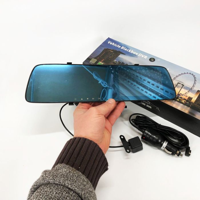 Автомобильный видеорегистратор-зеркало L-9003 4,3 TOUCH SCREEN 2 камеры 1080P Full HD