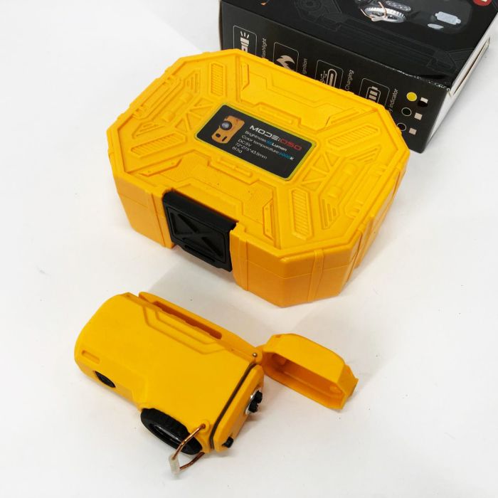 Многофункциональный армейский фонарь D50-SMD индикация заряда, зажигалка. Цвет: желтый