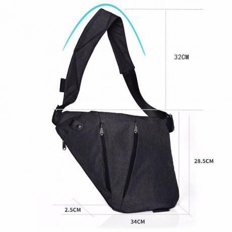 Сумка тактическая Cross Body мессенджер из ткани, сумка тактическая наплечная. Цвет: черный