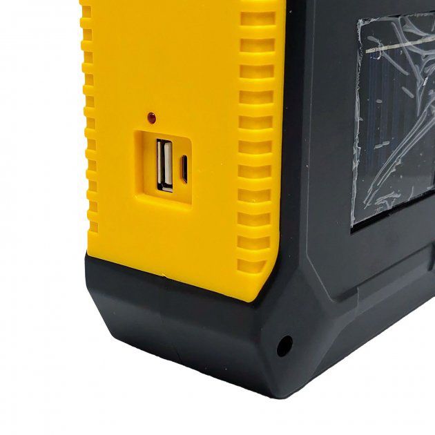 Портативный фонарь лампа JY-978B аккумуляторный с солнечной панелью + Power Bank. Цвет: желтый