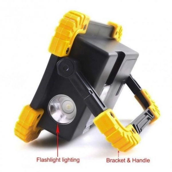 Светодиодный фонарь LED прожектор зу USB L811-20W-COB-1W с Power Bank, лампа-прожектор, ручной прожектор