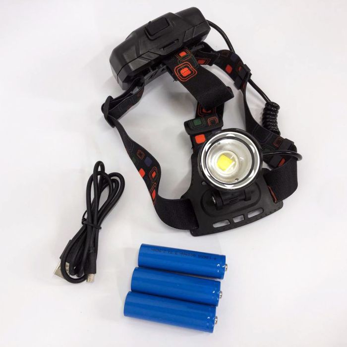 Фонарь налобный X-Balong XQ-219-HP50 аккумуляторный LED zoom с функцией Power Bank 3 режима работы