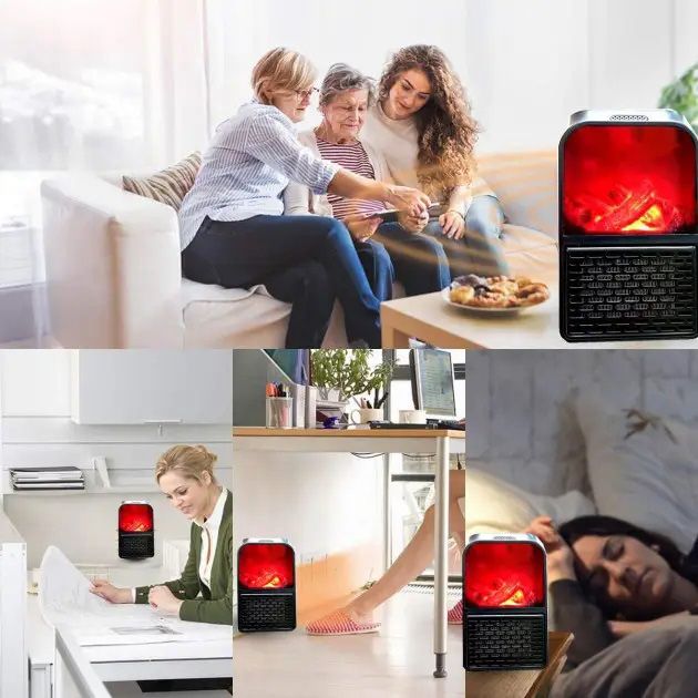 Портативный обогреватель Flame Heater 900 Вт, тепловой вентилятор, обогреватель для дома, ветродуйчик