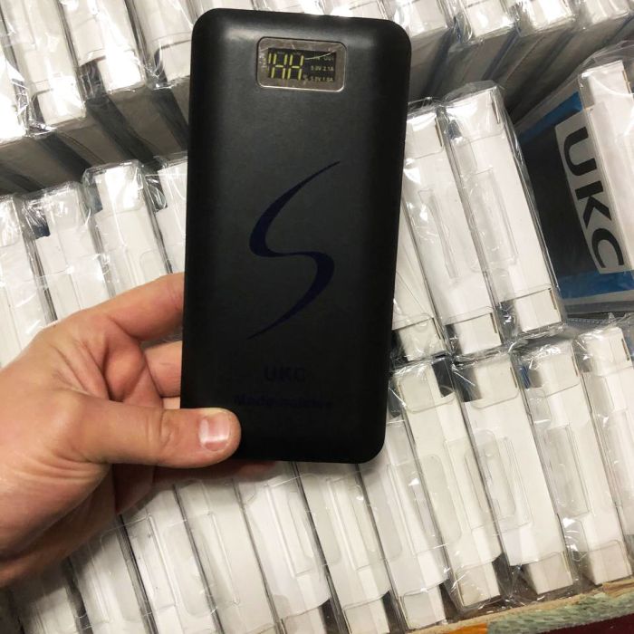 Портативная мобильная зарядка Power Bank 30000 mAh UKC, Внешний аккумулятор, Зарядка power bank. Цвет: черный