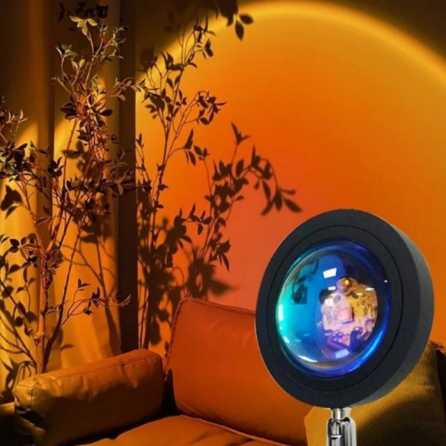 Лампа Атмосферная Проекционный Светильник ЗАКАТ Atmosphere Sunset Lamp эффект радуги, Лампа эффект солнца