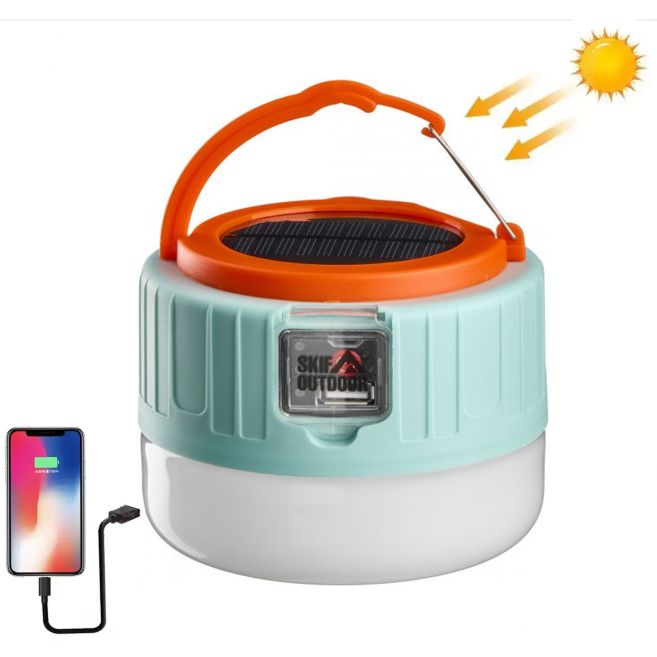 Фонарь кемпинг переносной 509-20LED, power bank, Li-Ion аккумулятор, солнечная батарея, ЗУ microUSB