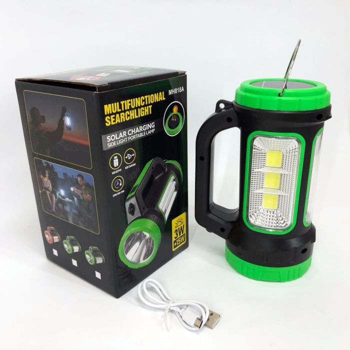 Кемпинговый фонарь XBL 818C-3W+COB, Фонарик аккумуляторный кемпинговый, Фонарь-светильник. Цвет: зеленый