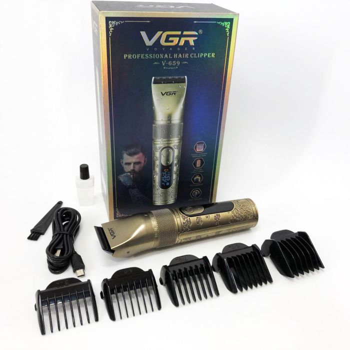 Аккумуляторная машинка для стрижки VGR V-659, Машинка для стрижки волос домашняя подстригательная