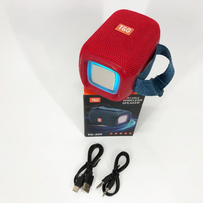 Портативная Bluetooth колонка TG339 5W с RGB подсветкой, Громкая блютуз колонка. Цвет: красный