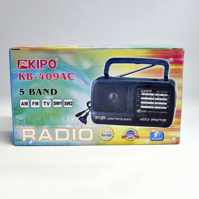 Радиоприёмник Kipo KB-409AC мощный радио FM c usb питание от батарейки R20 или от сети Черный
