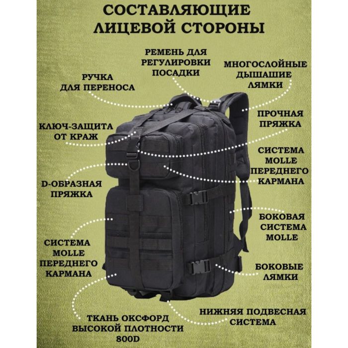 Рюкзак для военнослужащих, Рюкзак военный тактический для похода, Военный рюкзак ЗСУ для военнослужащих