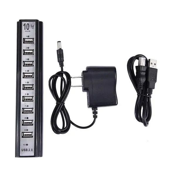 Разветвитель USB HUB на 10 портов с активной зарядкой 220V, Разветвитель юсб, Хаб для ноутбука