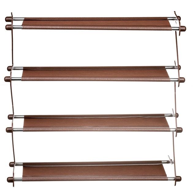Полка для обуви органайзер компактный стойка складная Shoe Rack YH 8802 хранение вещей и обуви 4 полки. Цвет: коричневый