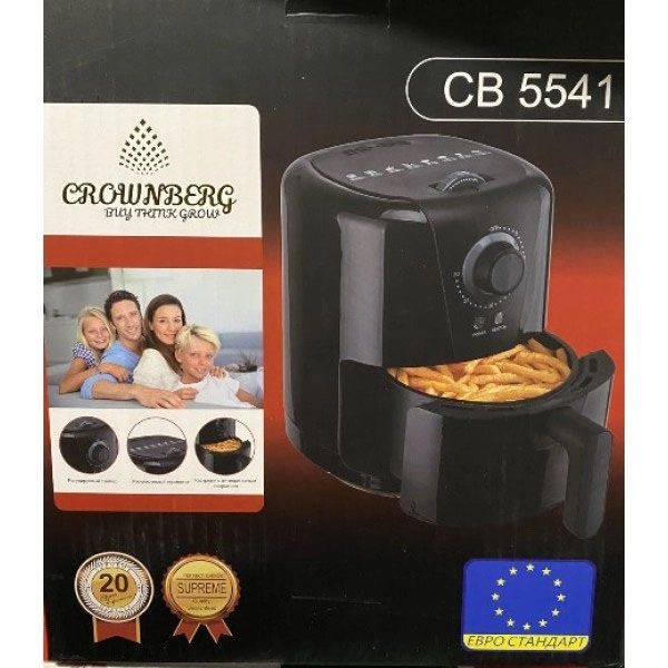 Фритюрница для дома с таймером Crownberg CB-5541 на 1.5 л безмасляная фритюрница 1200 Вт