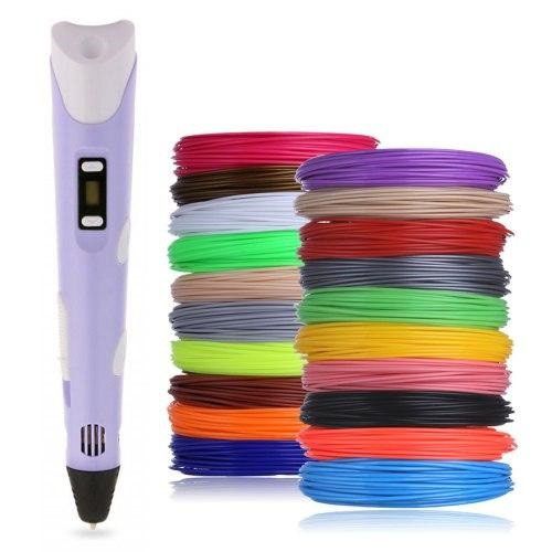 3D ручка Smart 3D Pen 2 c LCD дисплеем, Ручка для объемного рисования, Детская 3д ручка. Цвет: фиолетовый