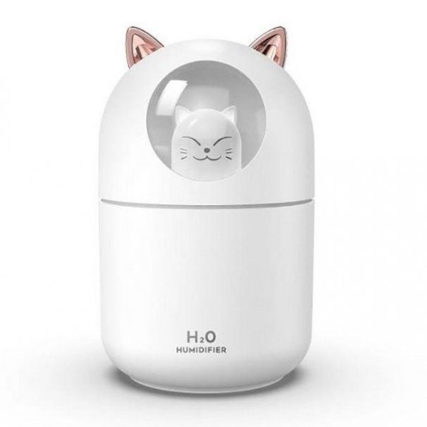 Увлажнитель воздуха Humidifier H2O Cat USB с котиком на 300мл. Цвет: белый