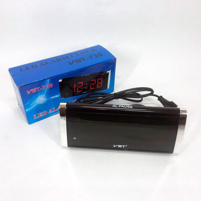 Электронные Часы VST 730 green, цифровые настольные сетевые часы, led alarm clock VST-730, с будильником
